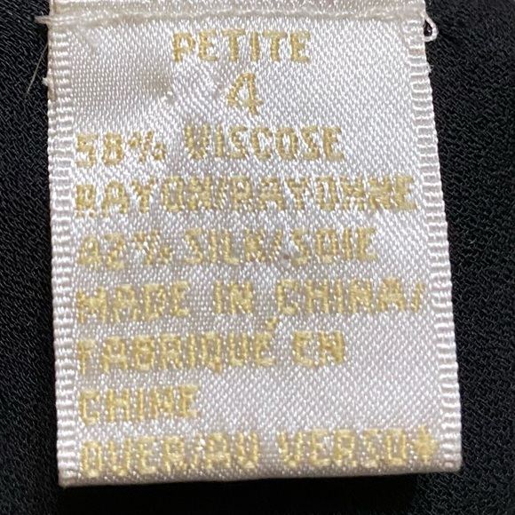 Dana Buchman Sheer black blouse and skirt with raised velvet floral. - Picture 5 of 7